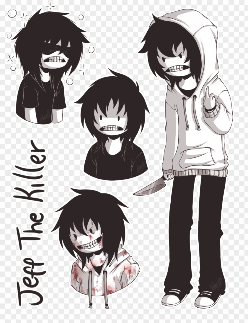 Finn The Human Slenderman Jeff Killer Creepypasta Drawing Image PNG