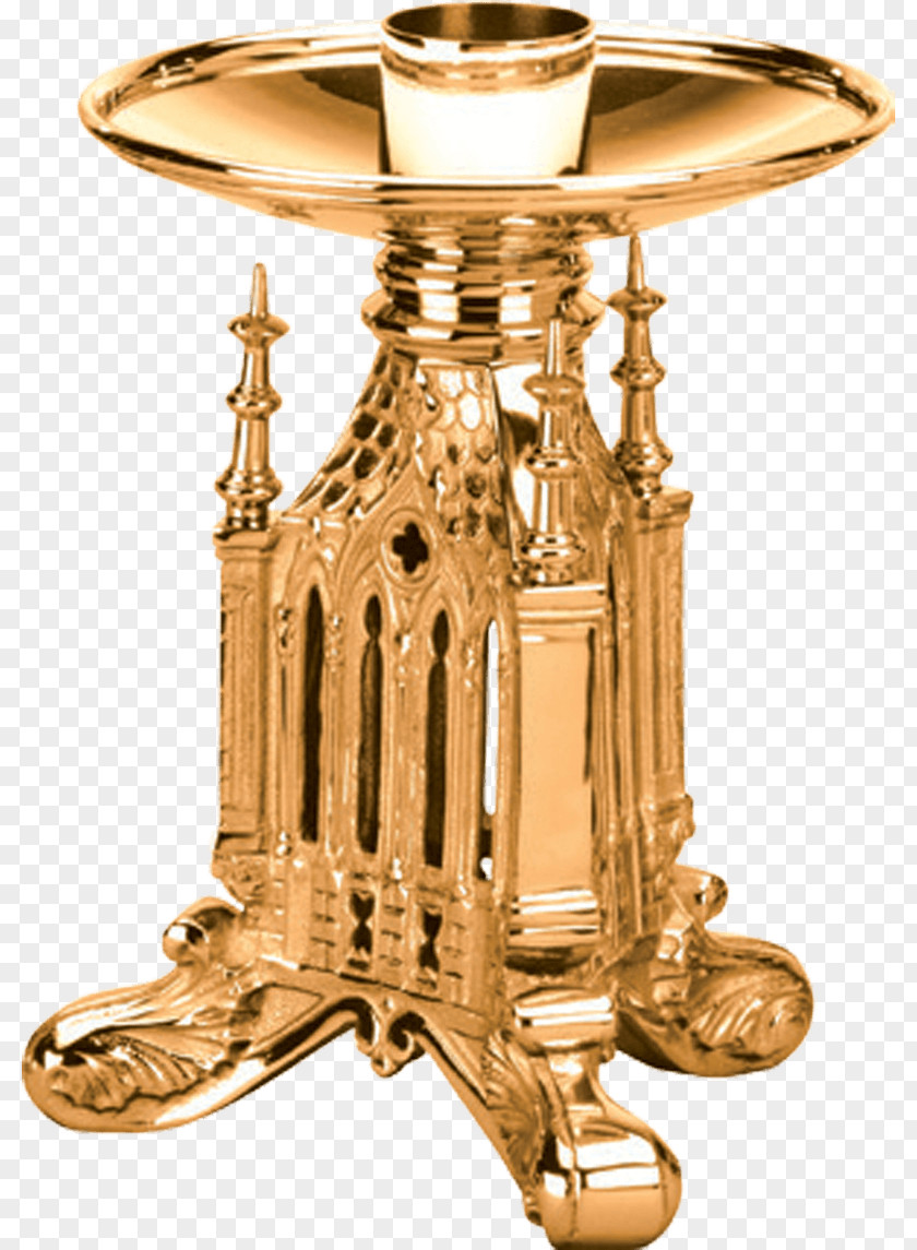 Table Altar Candlestick Brass PNG
