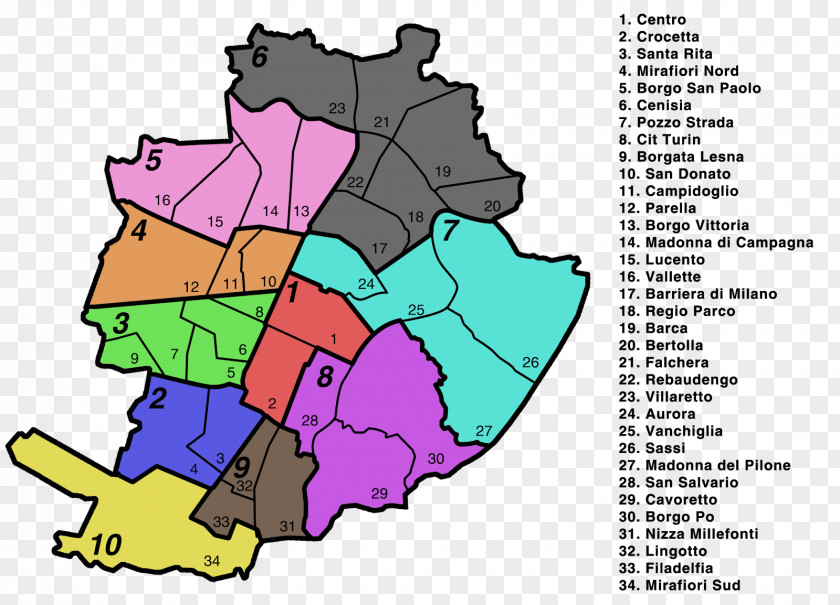 Circoscrizione Circoscrizioni Di Torino Centro Stampa Tipografia Amira Services Carta Geografica Map PNG