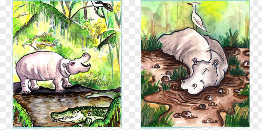 Japanese Style Illustration Mammal Painting Ecosystem Fauna Wildlife PNG