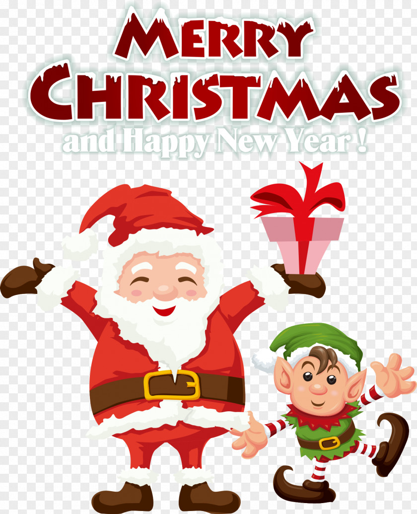 Santa Claus And Children Christmas New Year's Day Wish Clip Art PNG
