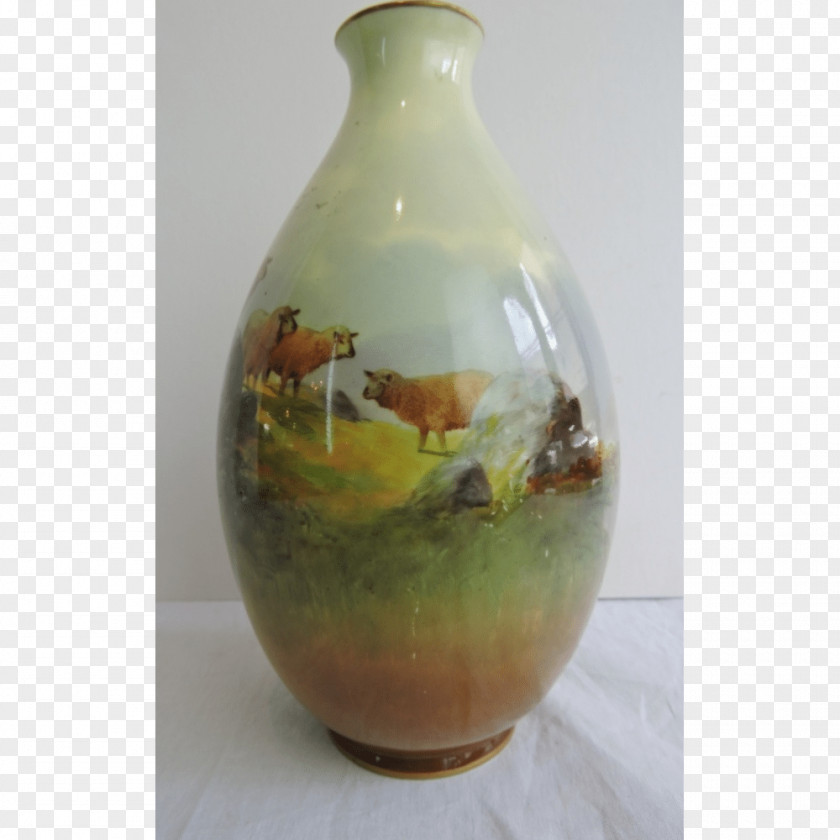 Hand Painted Pottery Tulip Vase Ceramic England PNG