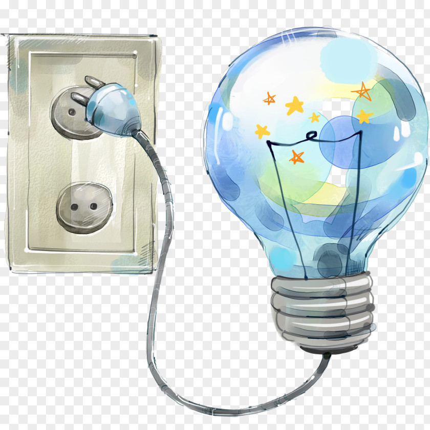 Light Bulb Watercolor Painting Cartoon Download Illustration PNG