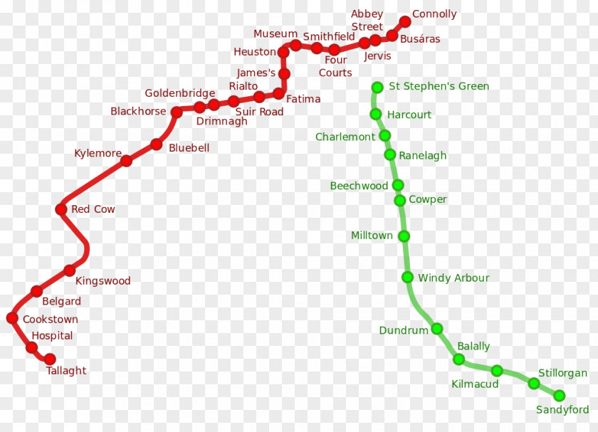 Network Map Heuston Railway Station Trolley Seán Bridge Luas Bus PNG