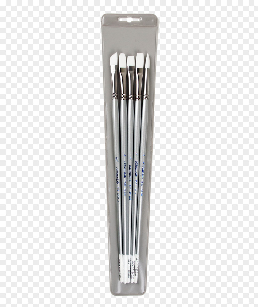 Silver Brush Makeup Handle Pen PNG