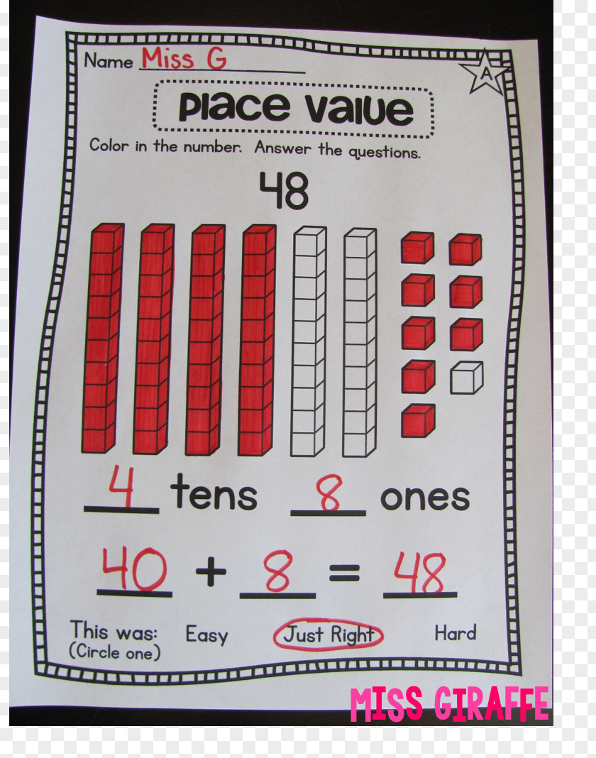 Teacher Worksheet Positional Numeral System Number First Grade PNG