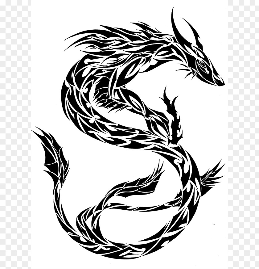 Dragon Art Pictures Chinese Tribe Tattoo Clip PNG
