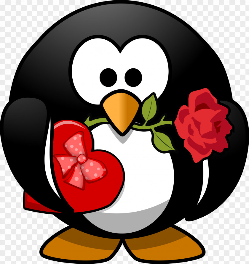 Friendly Valentine Cliparts Penguin Valentines Day Gift Clip Art PNG