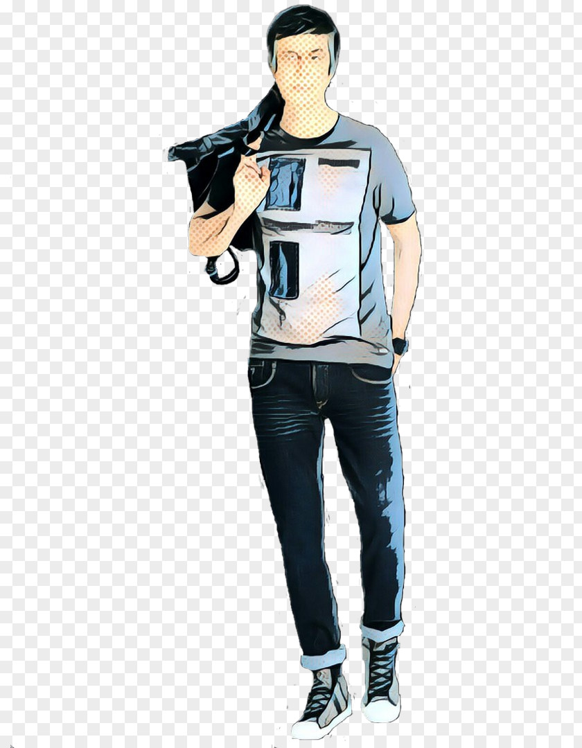 Gun Arm Shoulder Clothing Standing T-shirt Jeans PNG