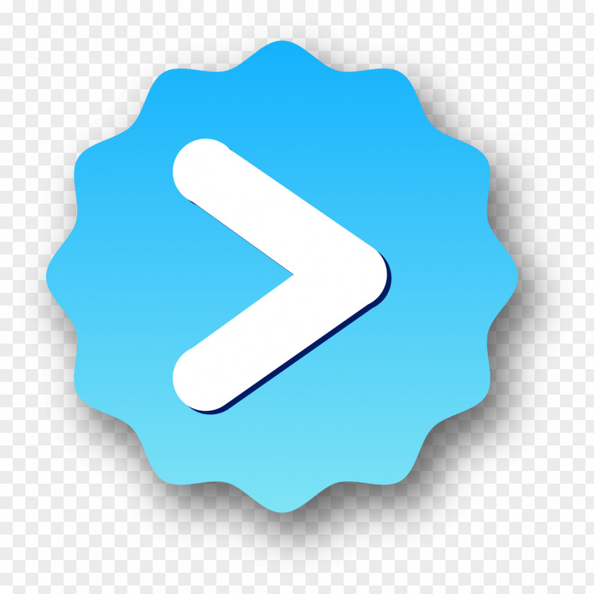 Hand Painted Blue Button Arrow Download PNG