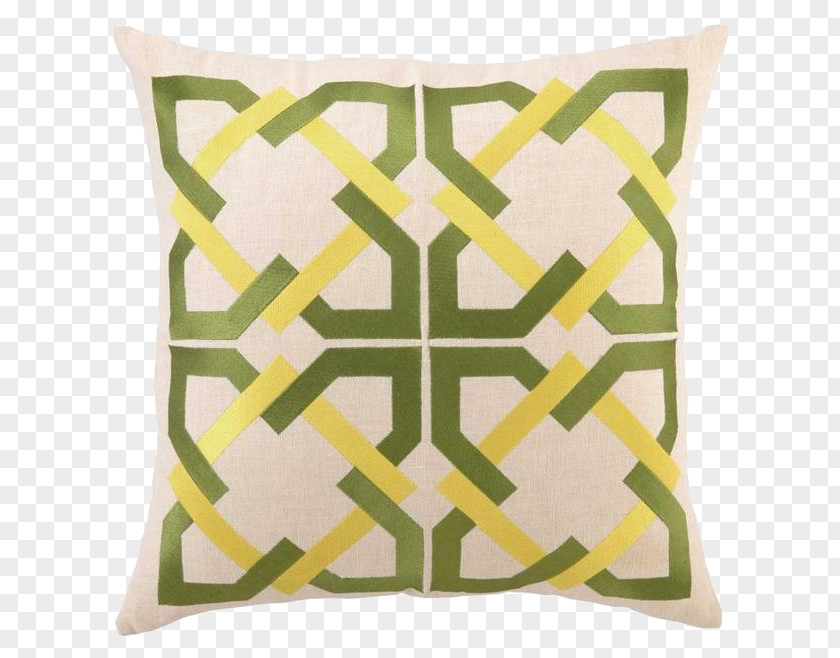 Pillow Throw Cushion Green Linen PNG