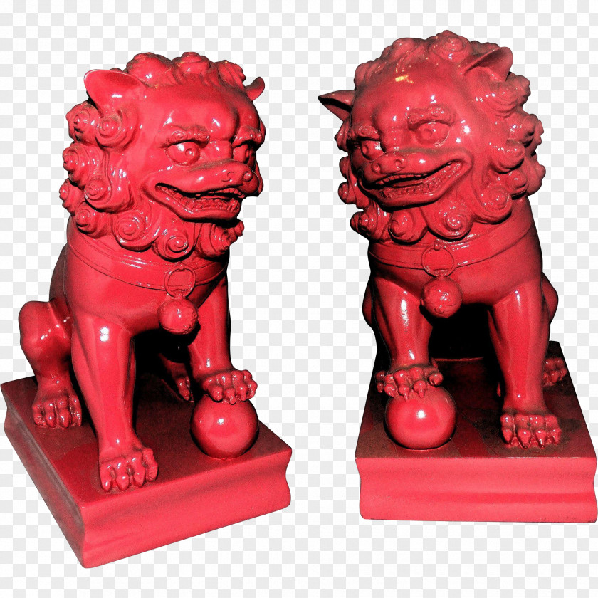 Pottery Chinese Guardian Lions Porcelain Ceramics Dog PNG