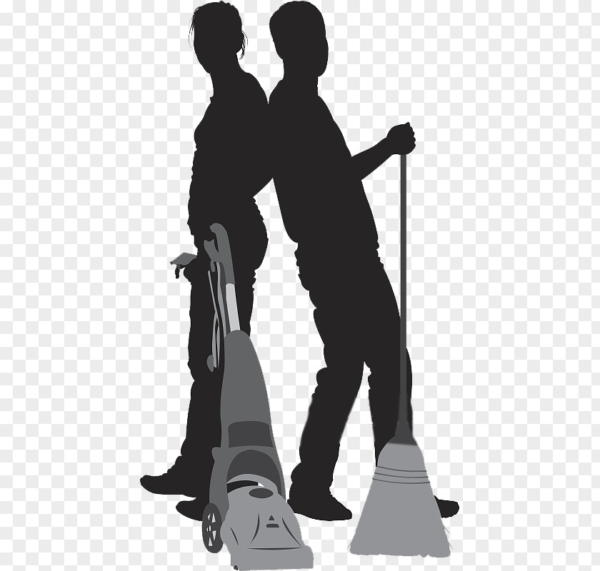 Silhouettes Designed For Cleaning Up Men And Women Silhouette Vacuum Cleaner PNG