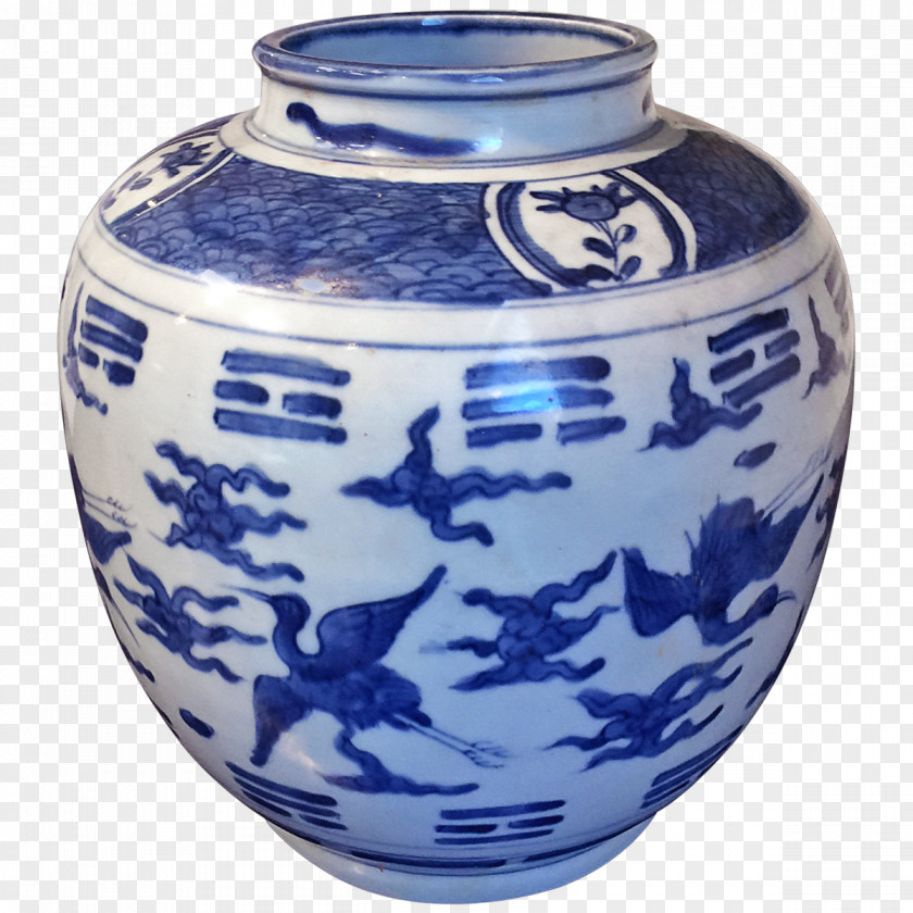 Vase Ceramic Porcelain Blue And White Pottery Cobalt PNG