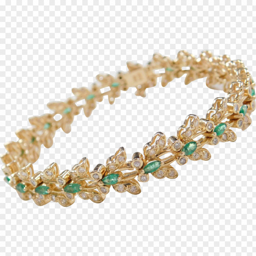 Gold Bracelet Emerald Turquoise Necklace PNG