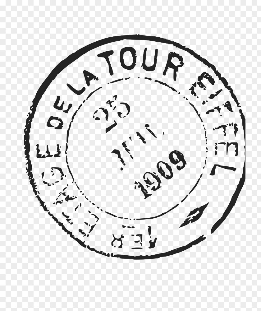 Postmark Stamp Eiffel Tower Rubber Clip Art PNG