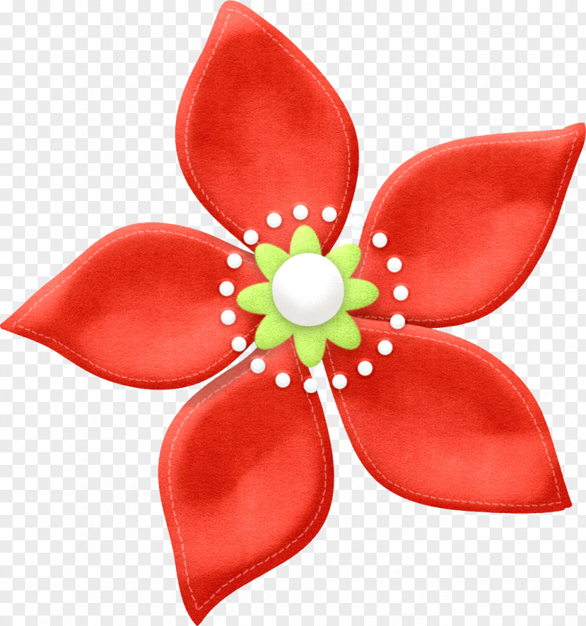 Red Flower Scrapbooking Petal Clip Art PNG