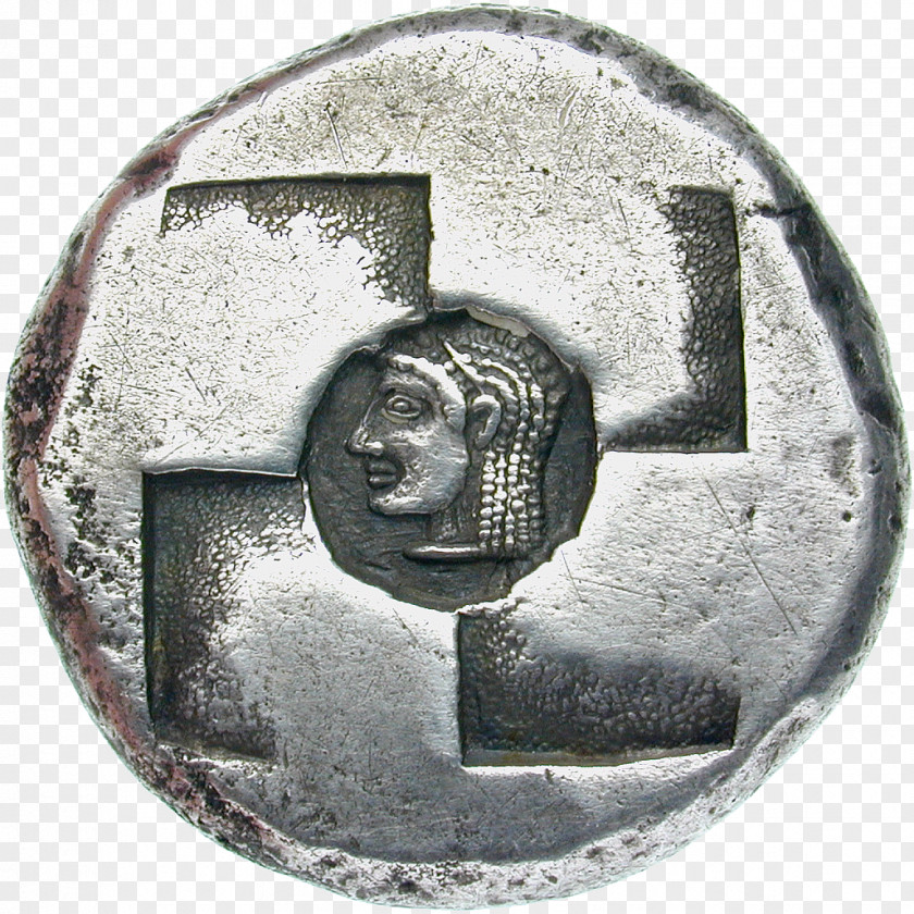 Coin Ancient Greece Stater Tetradrachm Swastika PNG