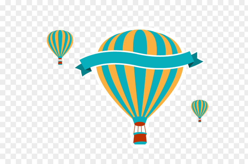 Ribbon Hot Air Balloon PNG