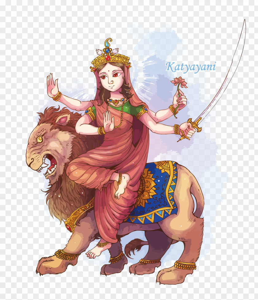 Vector Emperor Interpretation Of Heaven Navaratri Kātyāyanī Navadurga Kushmanda Parvati PNG