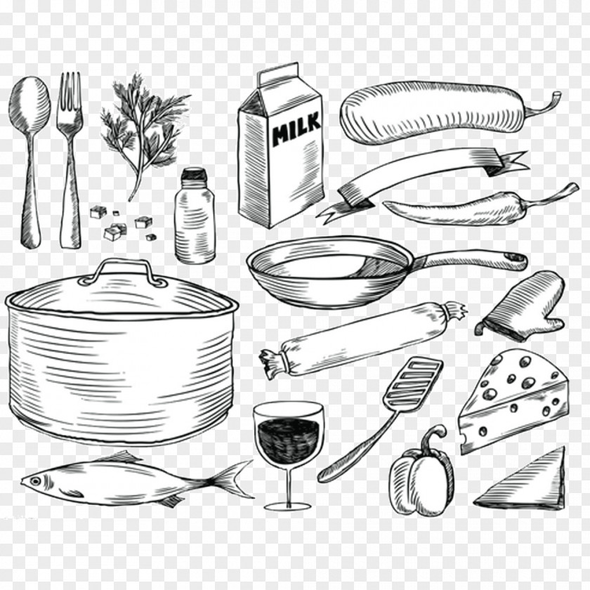 Vector Graphics Cooking Drawing Wine Sketch PNG
