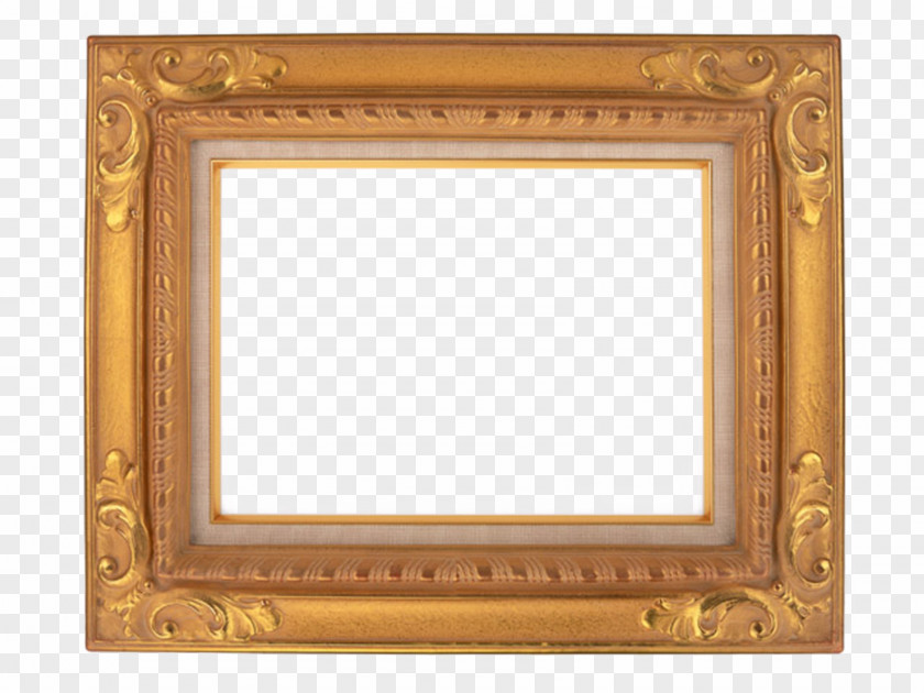 Wood Frame Picture Stock Photography Gold PNG