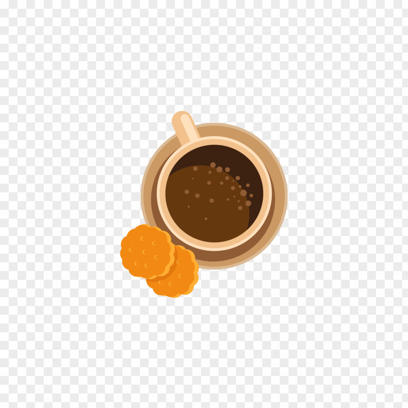 A Cup Of Coffee And Yellow Biscuit Cafe Cookie PNG