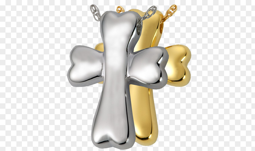 Dog Necklace Jewellery Cross Urn Gold PNG