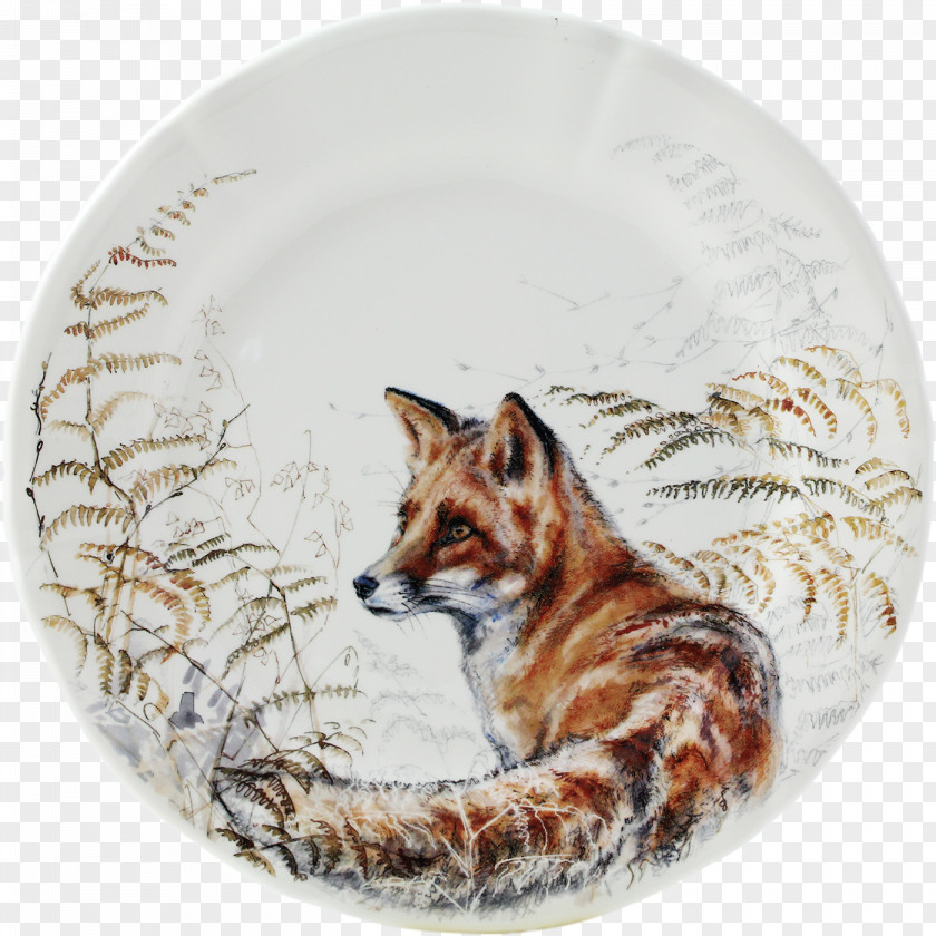 Plate Faïencerie De Gien Red Fox Tableware PNG