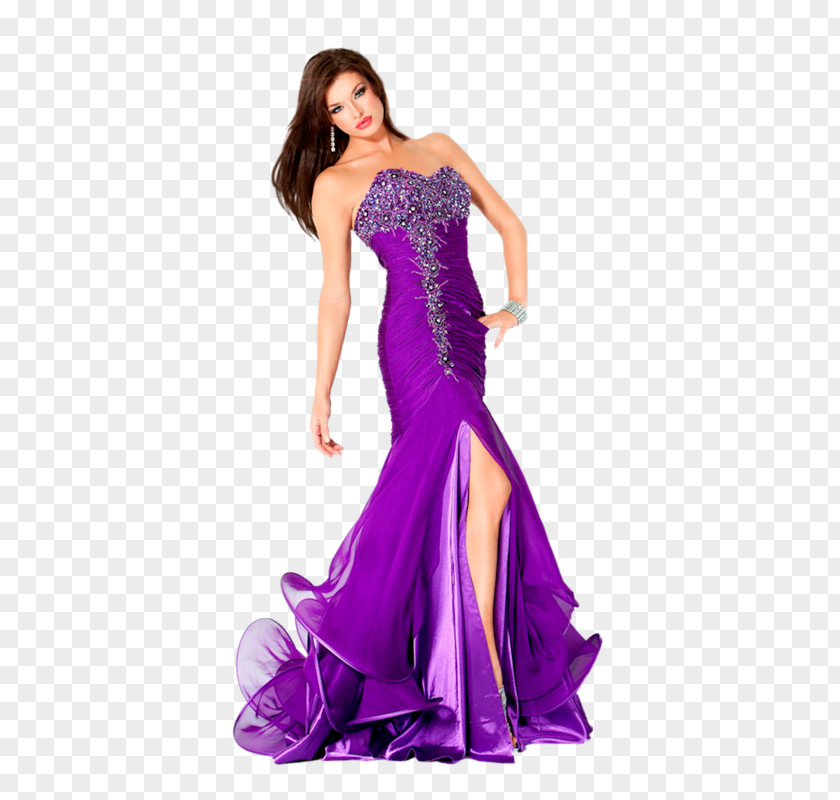 Dress Evening Gown Wedding Purple PNG