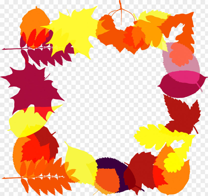 Red Maple Leaf Garland Clip Art PNG