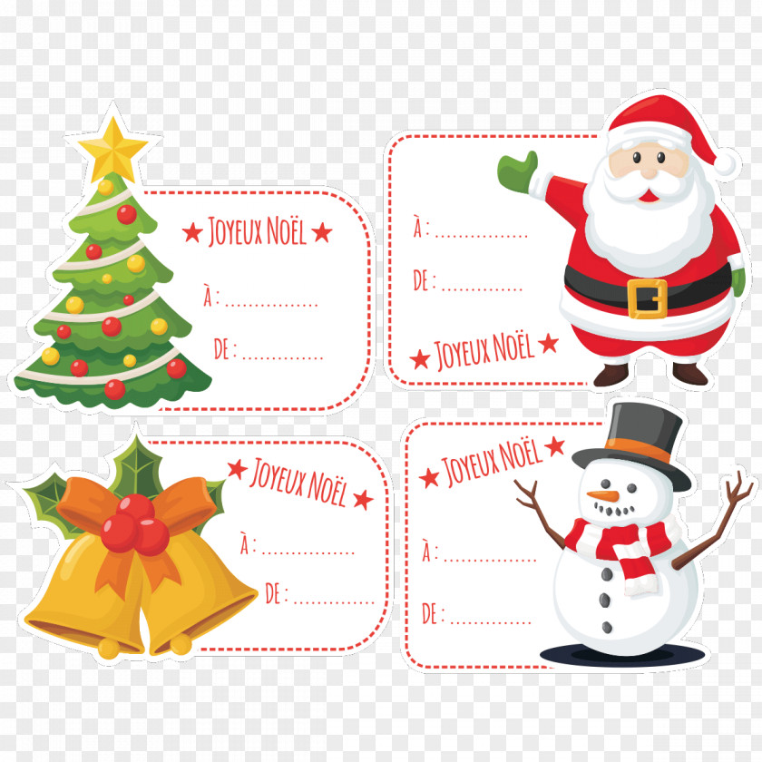 Santa Claus Christmas Ornament Tree Card PNG
