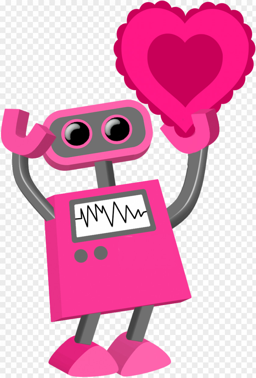 Tiny Valentines Clip Art Image Heart Robot PNG