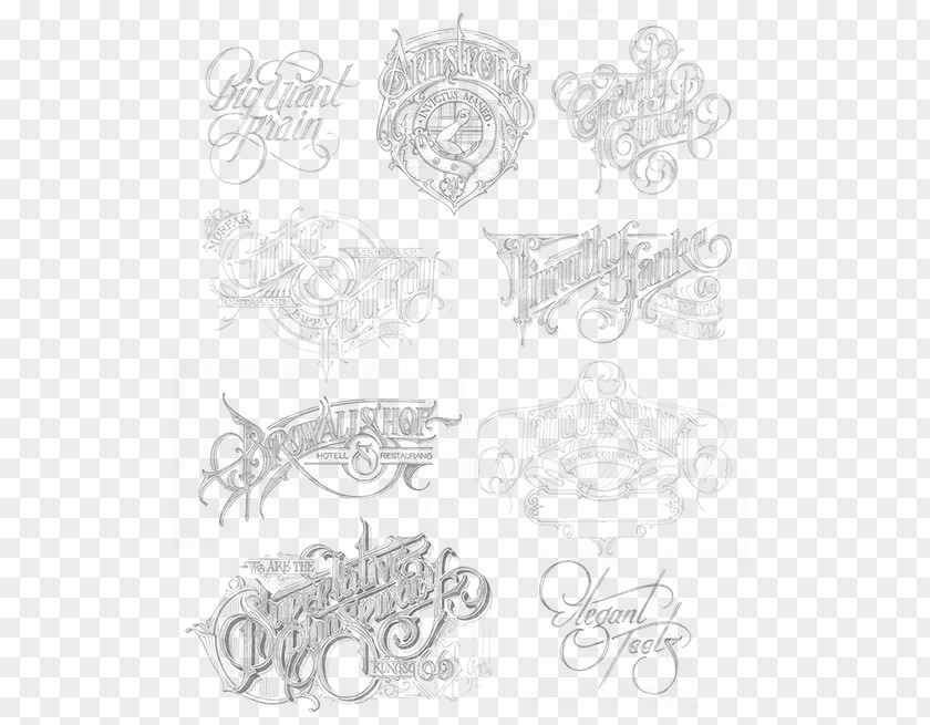 Handwritting Calligraphy Typography Lettering Font PNG