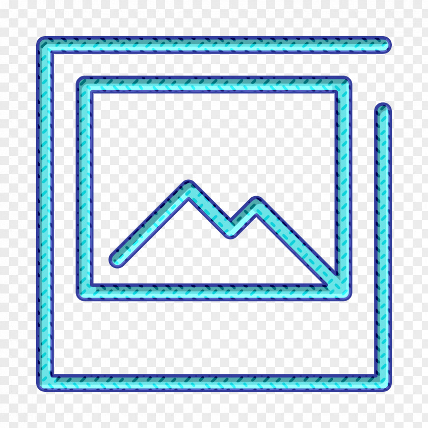 Rectangle Turquoise Picture Icon Web Navigation Line Craft Interface PNG