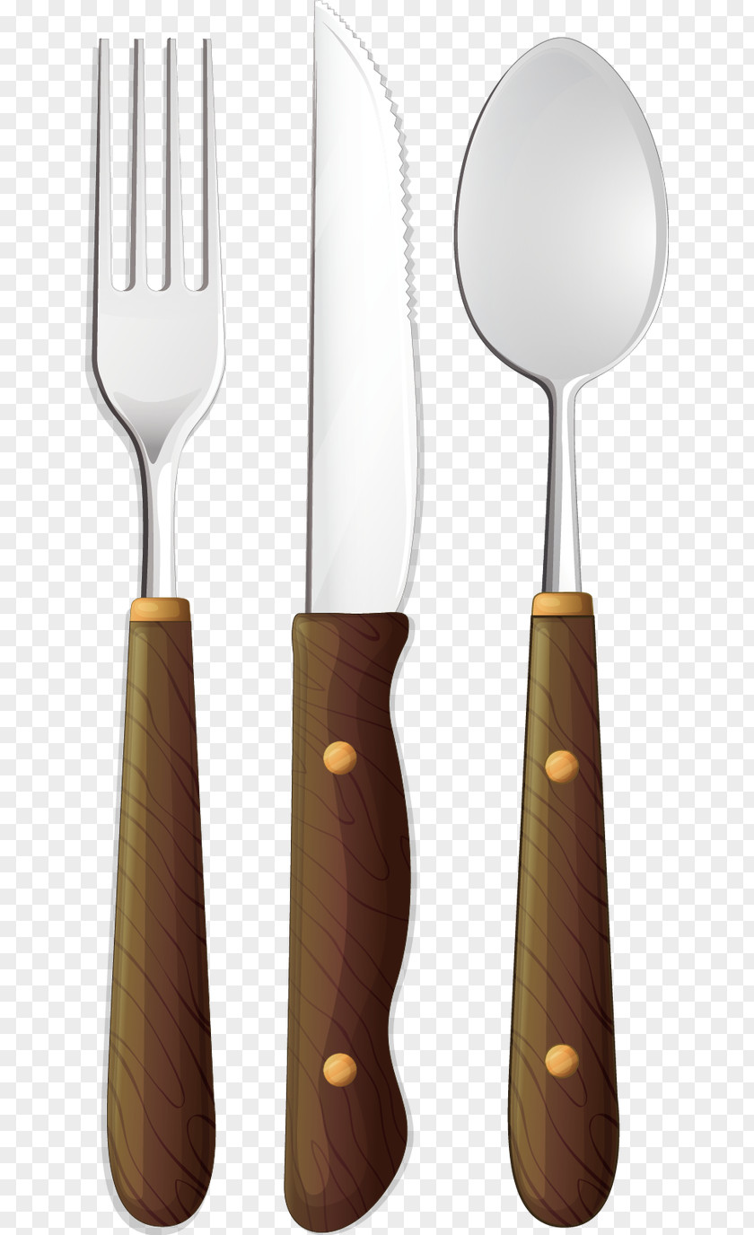 Western Knife And Fork Wooden Spoon Cutlery Tableware PNG