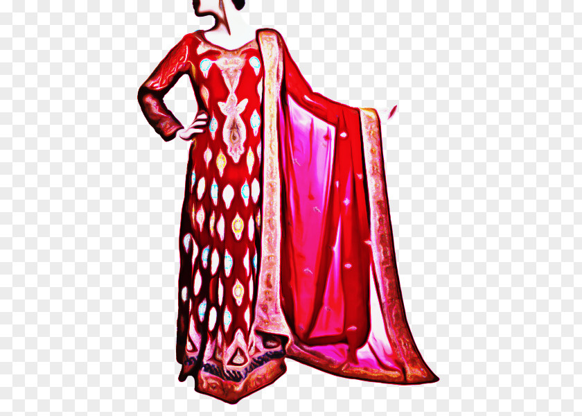 Formal Wear Sari Pink Background PNG