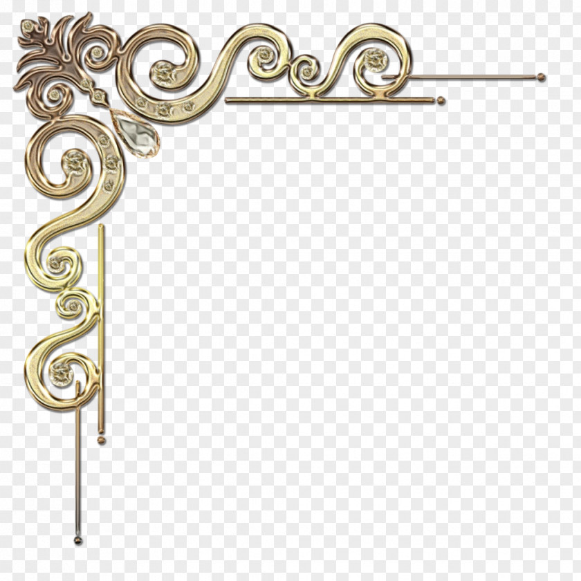 Metal Picture Frame Background Gold PNG