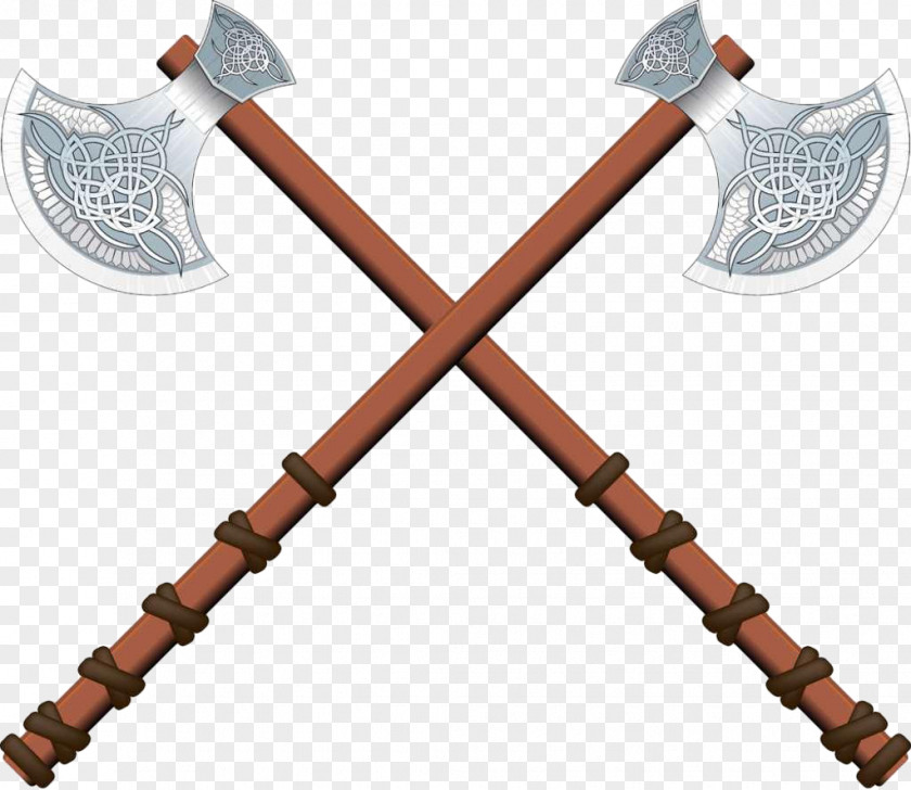 Two Axes Cross Axe Celts Illustration PNG