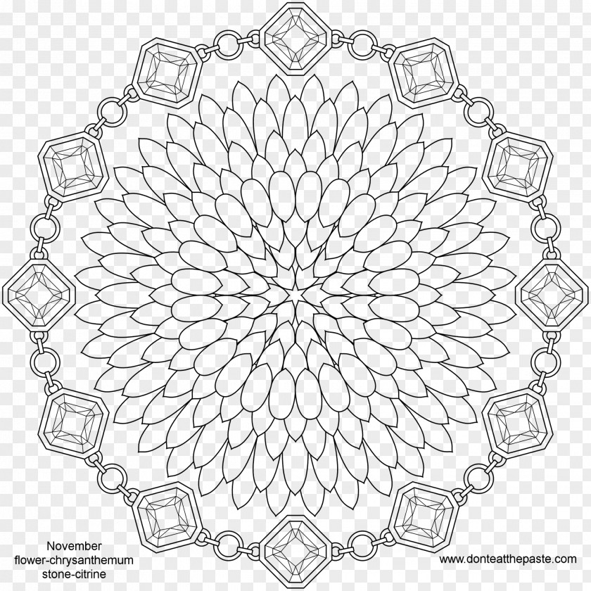 Coloring Mandala Book Overlapping Circles Grid Symbol Chakra PNG