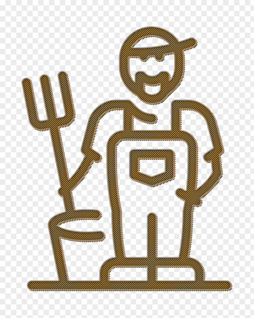 Farmer Icon Farm Farming Line Craft PNG