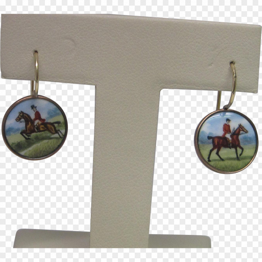 Horse Earring Enamel Paint Equestrian Gold PNG