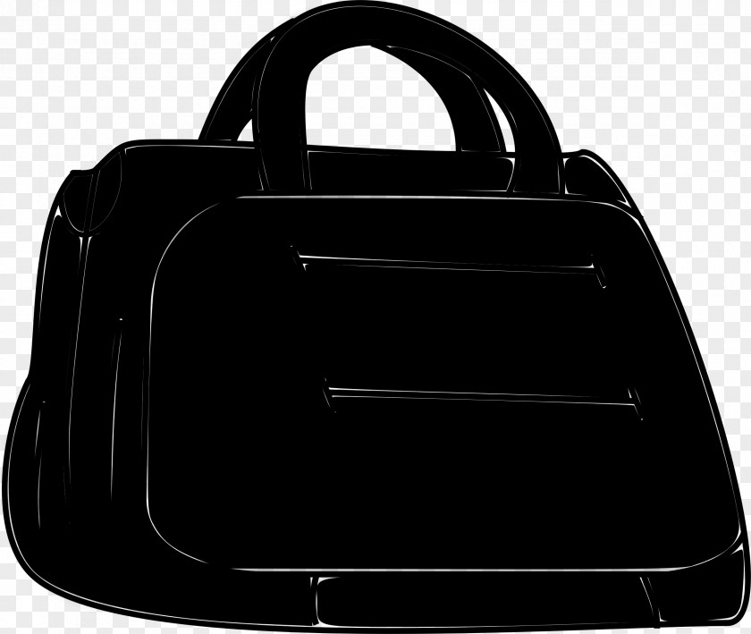 M Hand Luggage Handbag Shoulder Bag Leather Black & White PNG