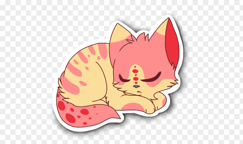 Sleep Beauty Whiskers Kitten Clip Art Illustration Pink M PNG