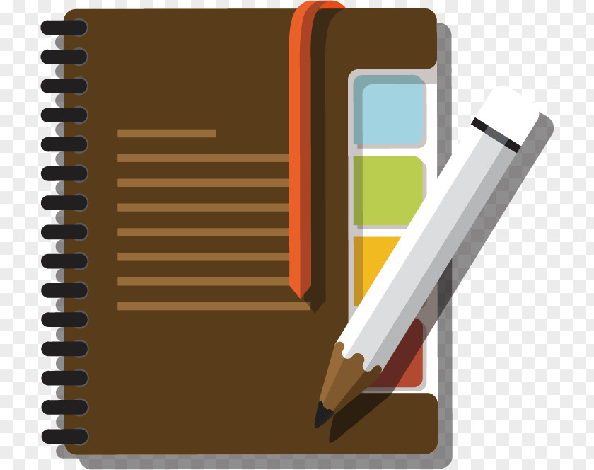 Vector Notebook And Pencil PNG