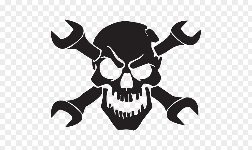 Car Decal Sticker Skull Spanners PNG