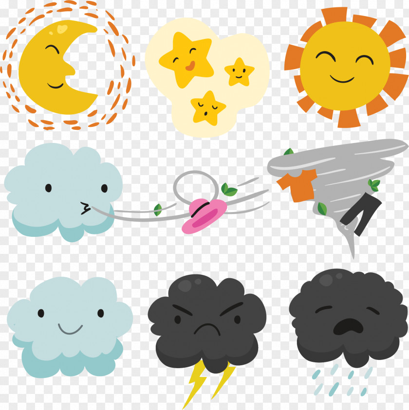 Cute Clouds Weather Chart Forecasting Euclidean Vector Wind PNG