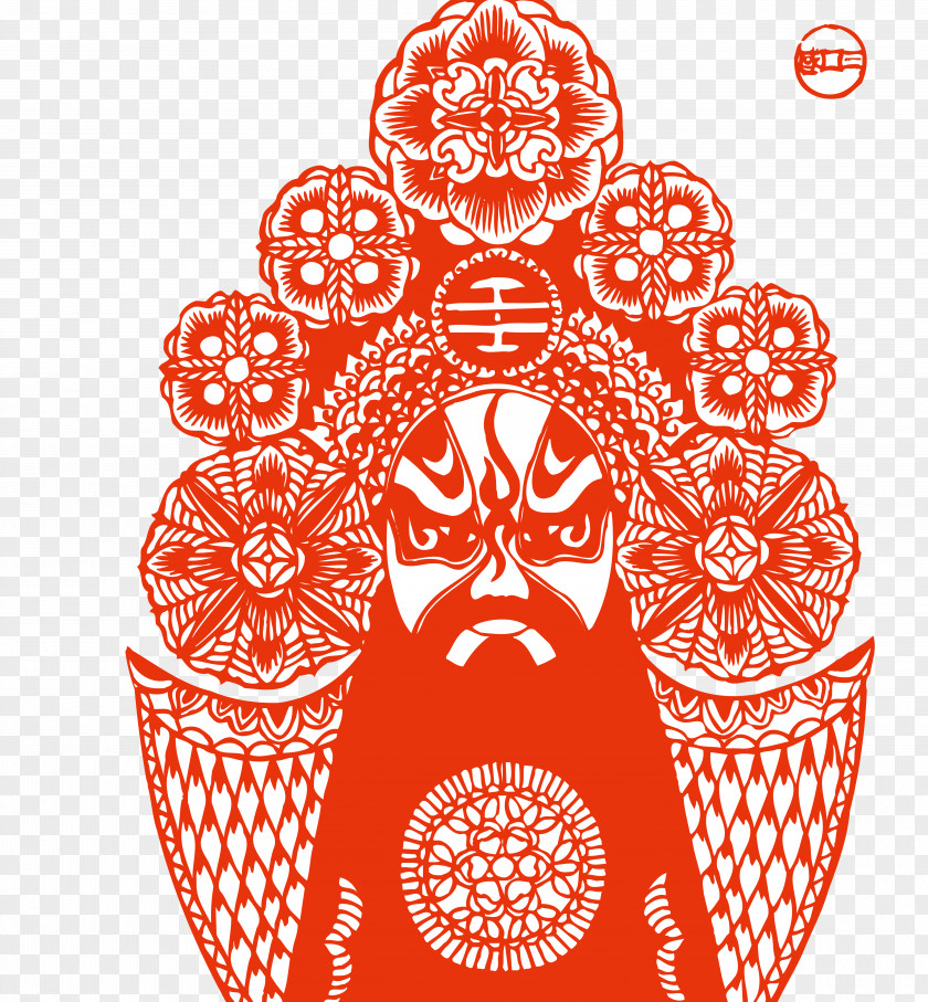 Facebook Chinese Paper Cutting Peking Opera PNG