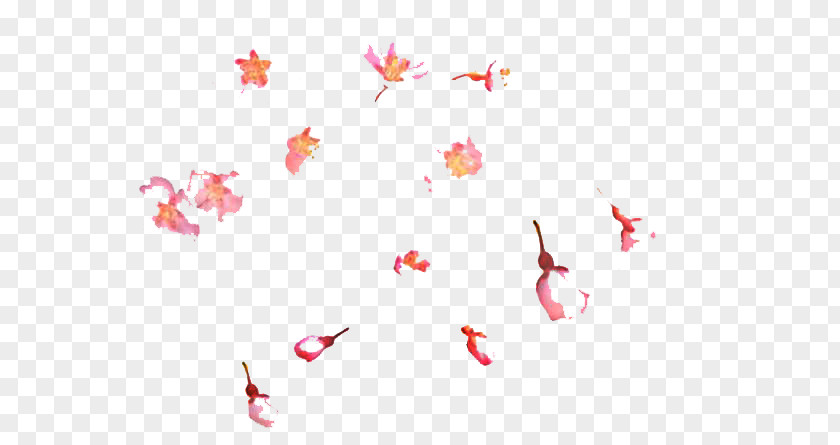 Hand-painted Cherry Floating Picture Material Petal Cerasus Blossom PNG