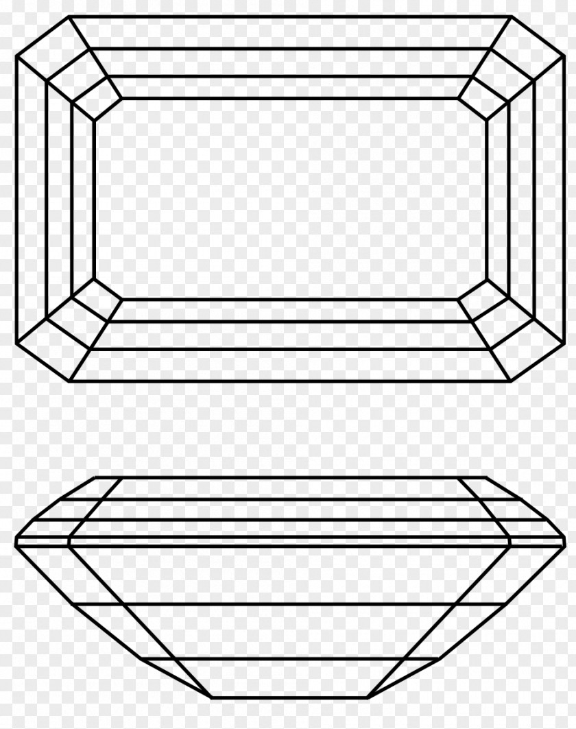 Octagon Cut Gemstone Emerald Diamond Szlif Szmaragdowy PNG